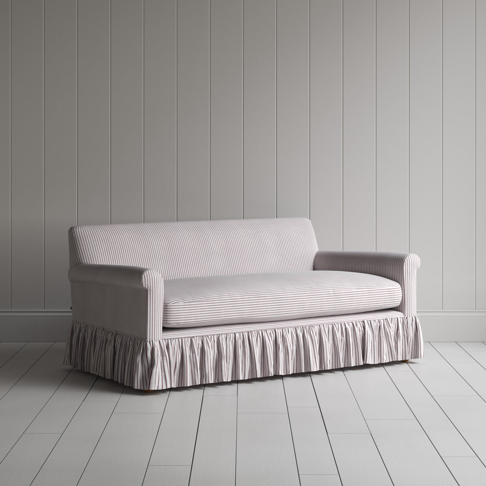 Curtain Call 2 Seater Sofa in Ticking Cotton, Berry