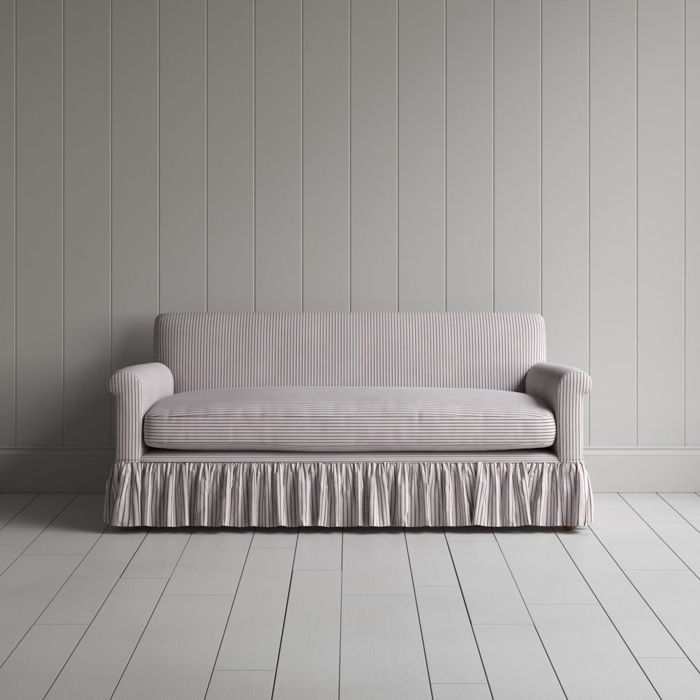 Curtain Call 2 Seater Sofa in Ticking Cotton, Berry