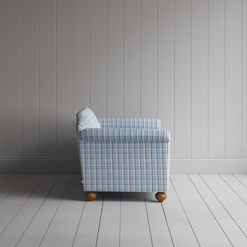 Dolittle 2 Seater Sofa in Square Deal Cotton, Blue Brown