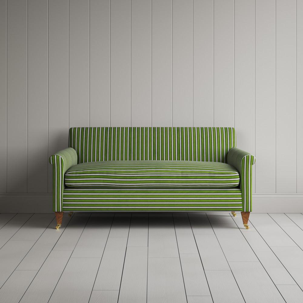 Idler 2 Seater Sofa in Colonnade Cotton, Green and Wine