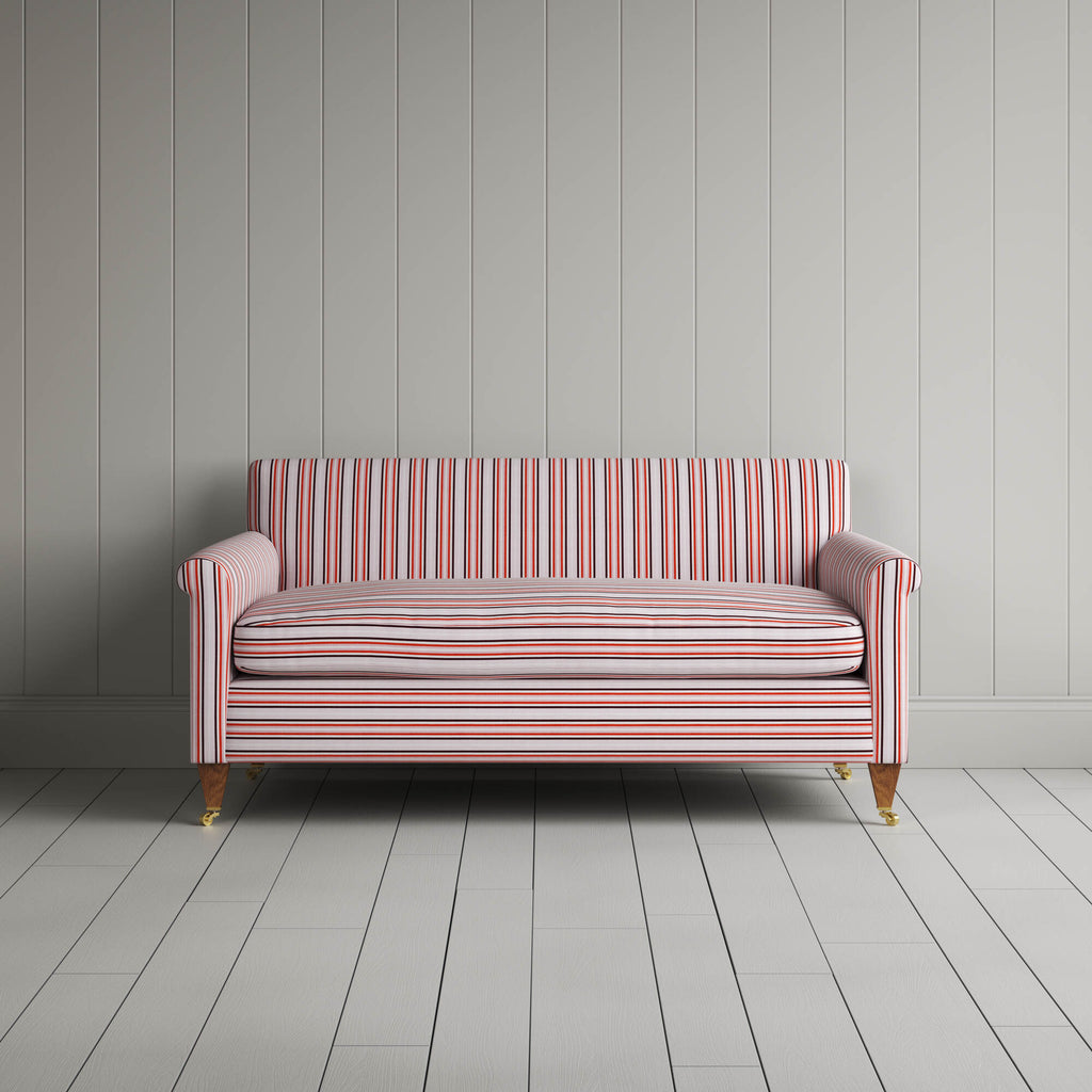 Idler 2 Seater Sofa in Slow Lane Cotton Linen, Berry