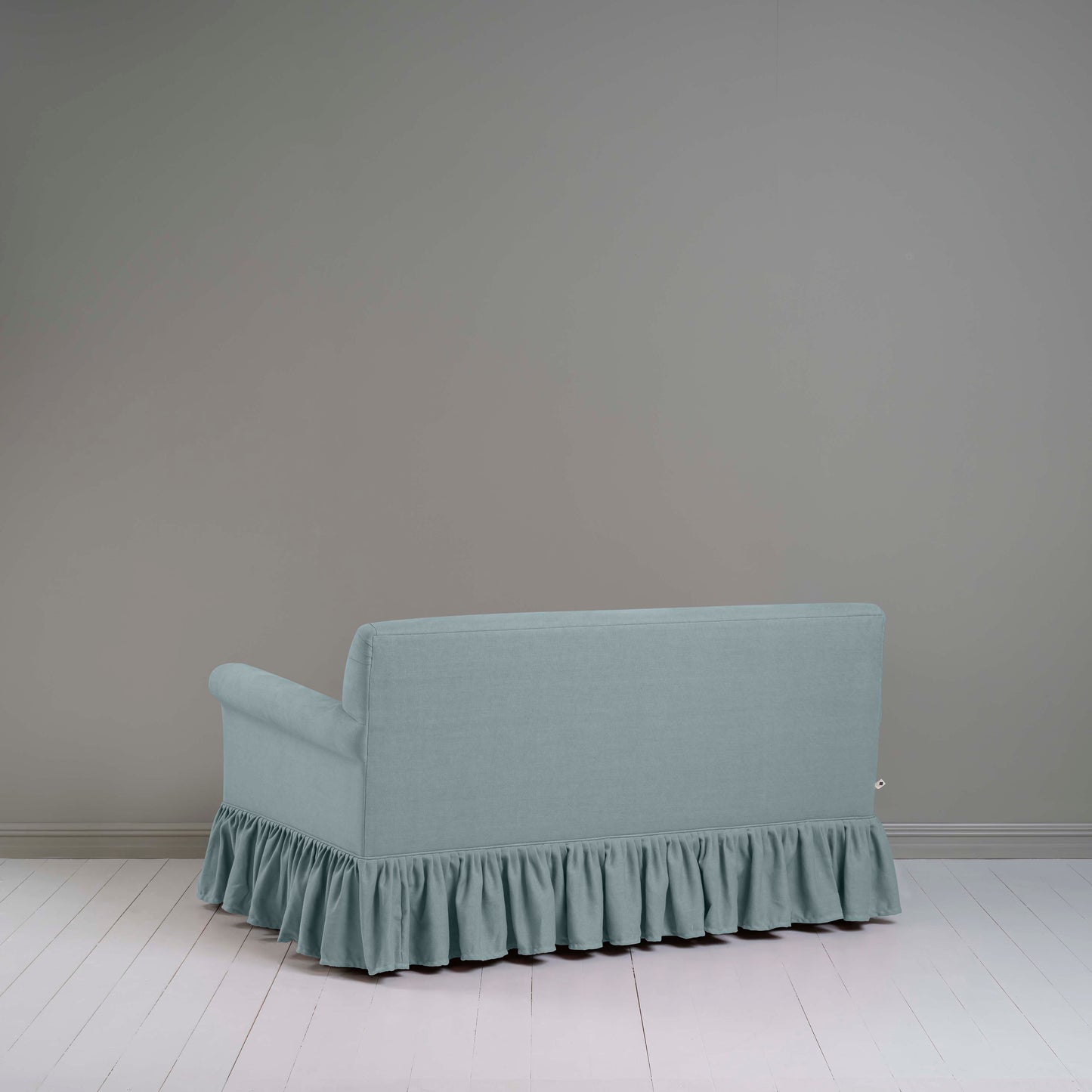 Curtain Call 2 Seater Sofa in Laidback Linen Cerulean Back-view - NiX