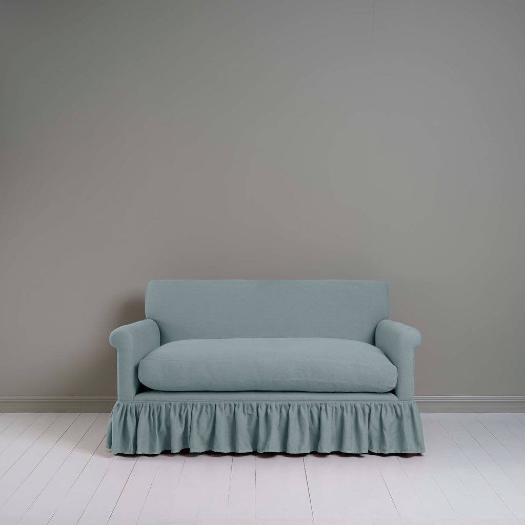 Curtain Call 2 Seater Sofa in Laidback Linen Cerulean  Front-view- NiX