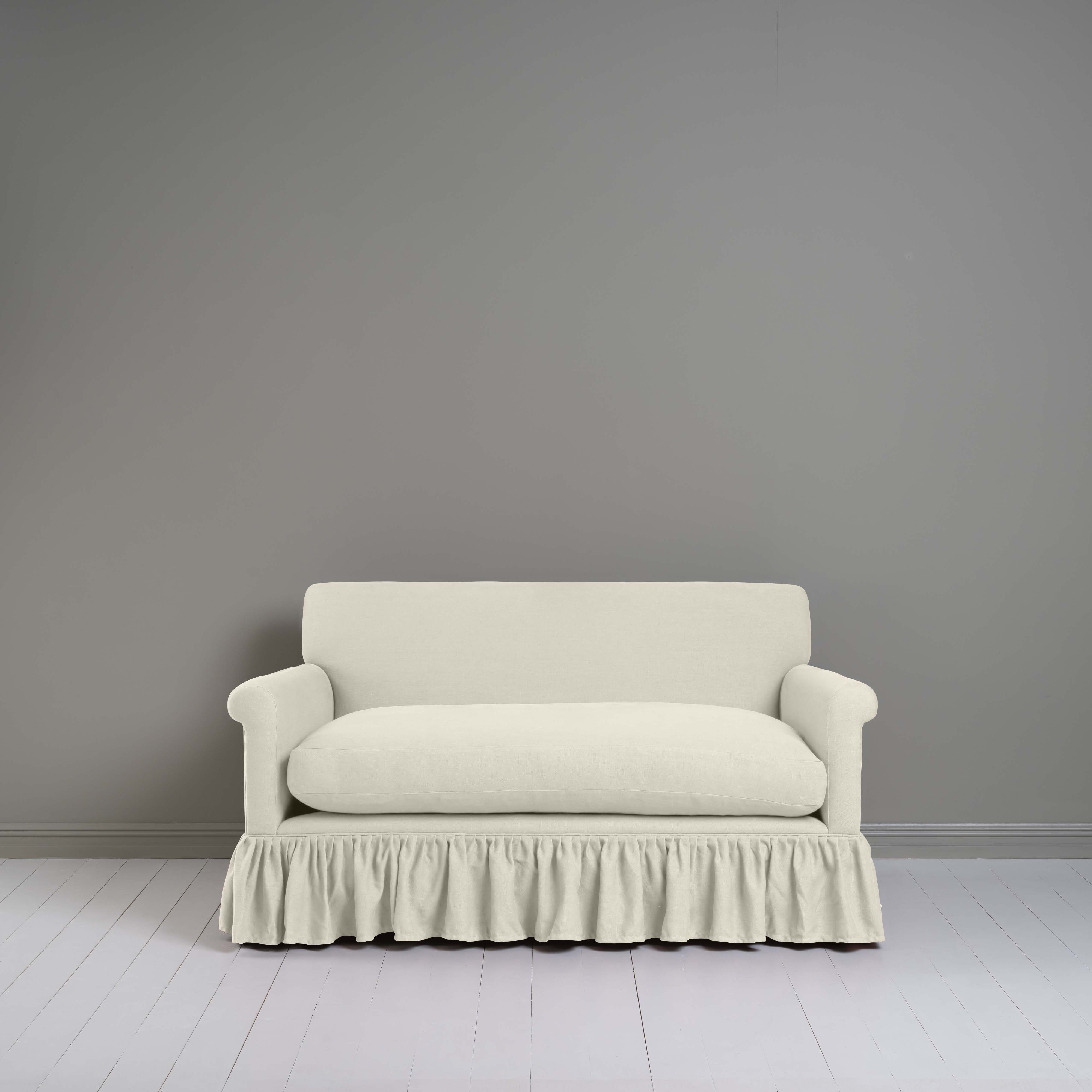 Curtain Call 2 Seater Sofa in Laidback Linen Dove Front-view - NiX