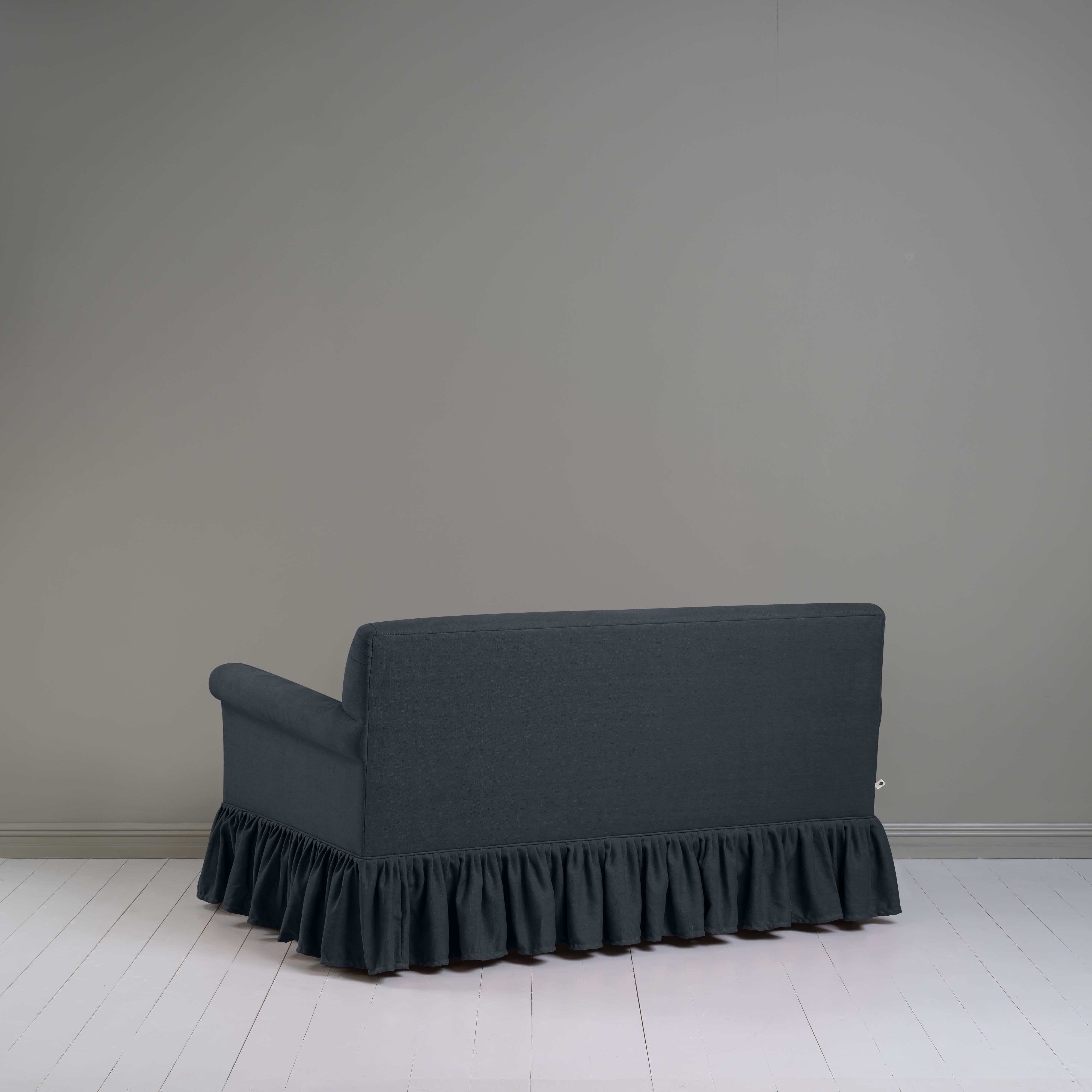 Curtain Call 2 Seater Sofa in Laidback Linen Midnight, Back View - Nicola Harding
