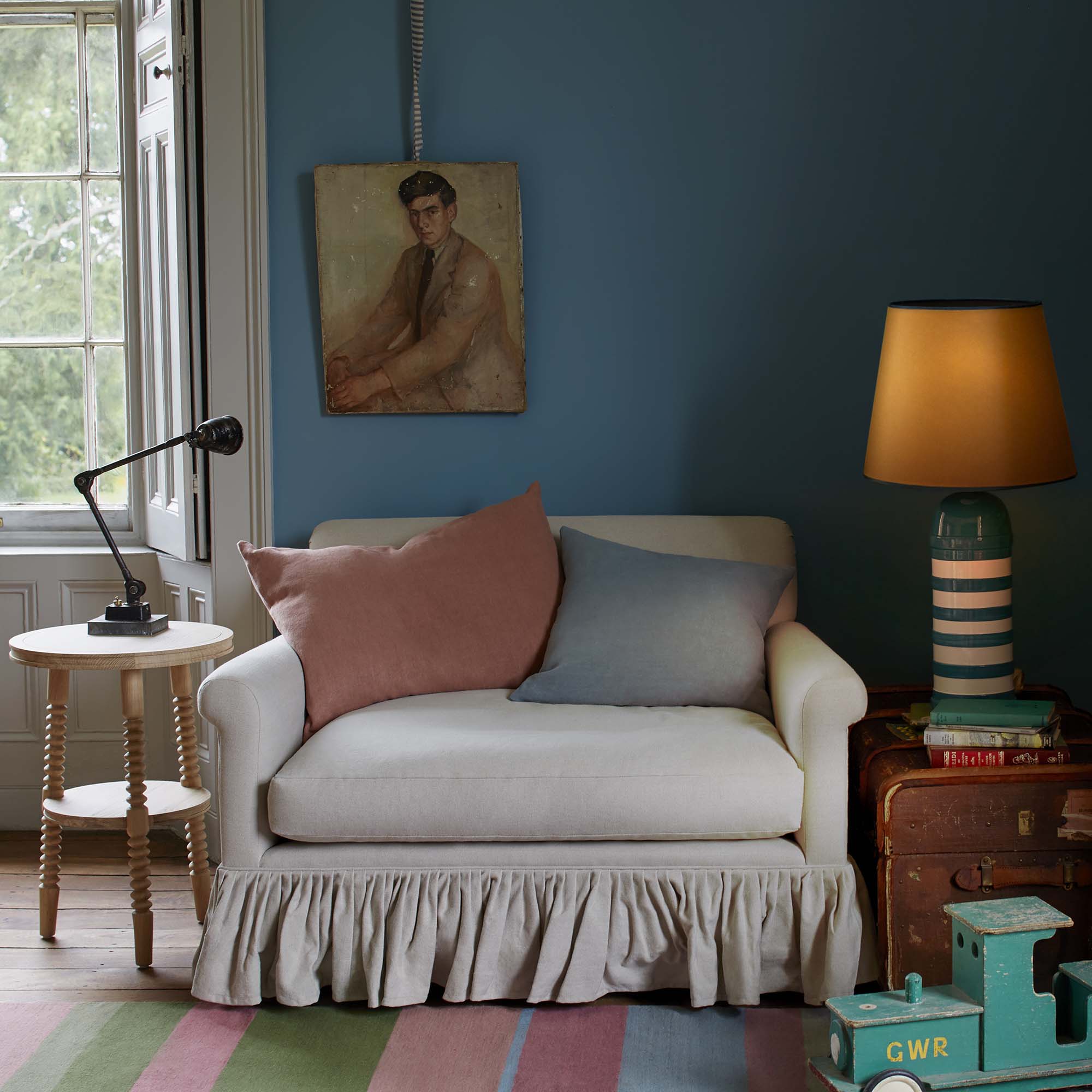 Curtain Call 2 Seater Sofa in Laidback Linen Roseberry - Nicola Harding