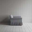 Curtain Call 2 Seater Sofa in Regatta Cotton, Blue, Side View - Nicola Harding