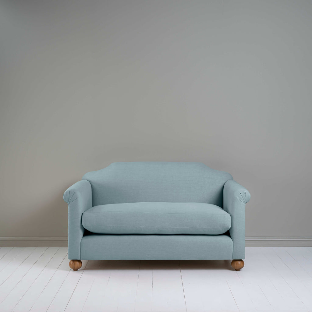 Dolittle 2-Seater Sofa in Laidback Linen Cerulean, Front View - Nicola Harding