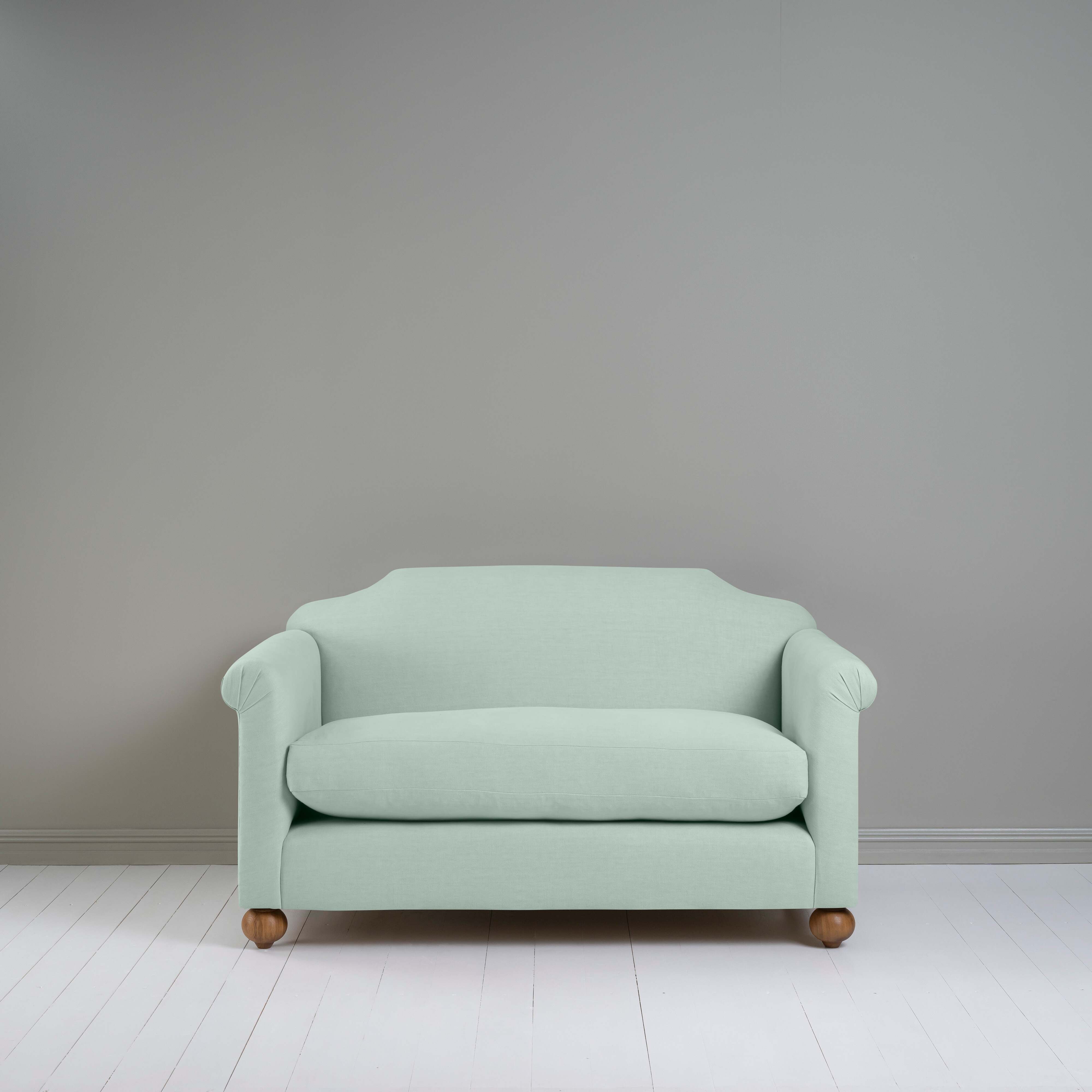 Dolittle 2 Seater Sofa in Laidback Linen Sky, Front View - Nicola Harding