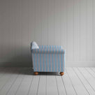 Dolittle 2 Seater Sofa in Slow Lane Cotton Linen, Blue, Side View - Nicola Harding