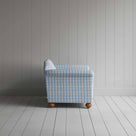 Dolittle 2 Seater Sofa in Square Deal Cotton, Blue Brown, Side View - Nicola Harding