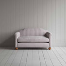 Dolittle 2 Seater Sofa in Ticking Cotton, Berry, Front View - Nicola Harding