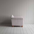 Dolittle 2 Seater Sofa in Ticking Cotton, Berry, Side View - Nicola Harding