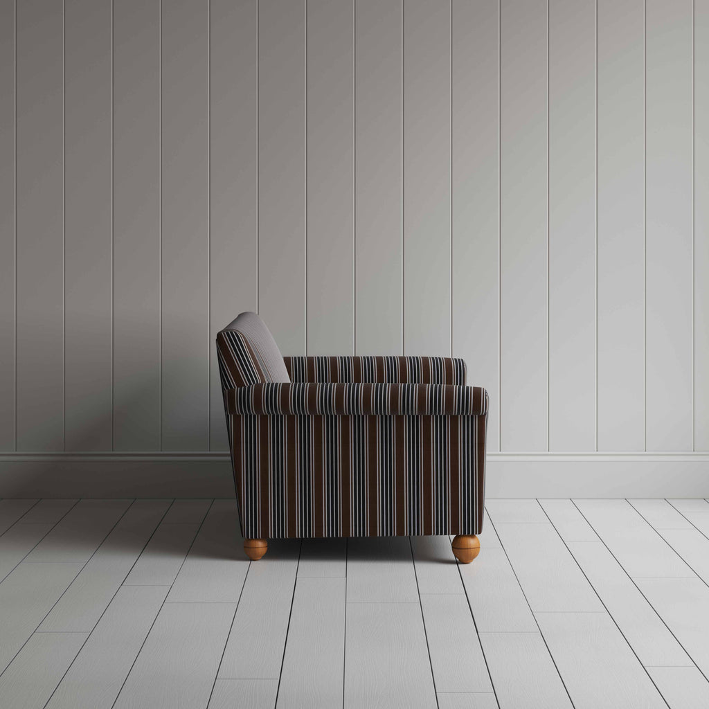 Idler 2 Seater Sofa in Regatta Cotton, Charcoal - Nicola Harding