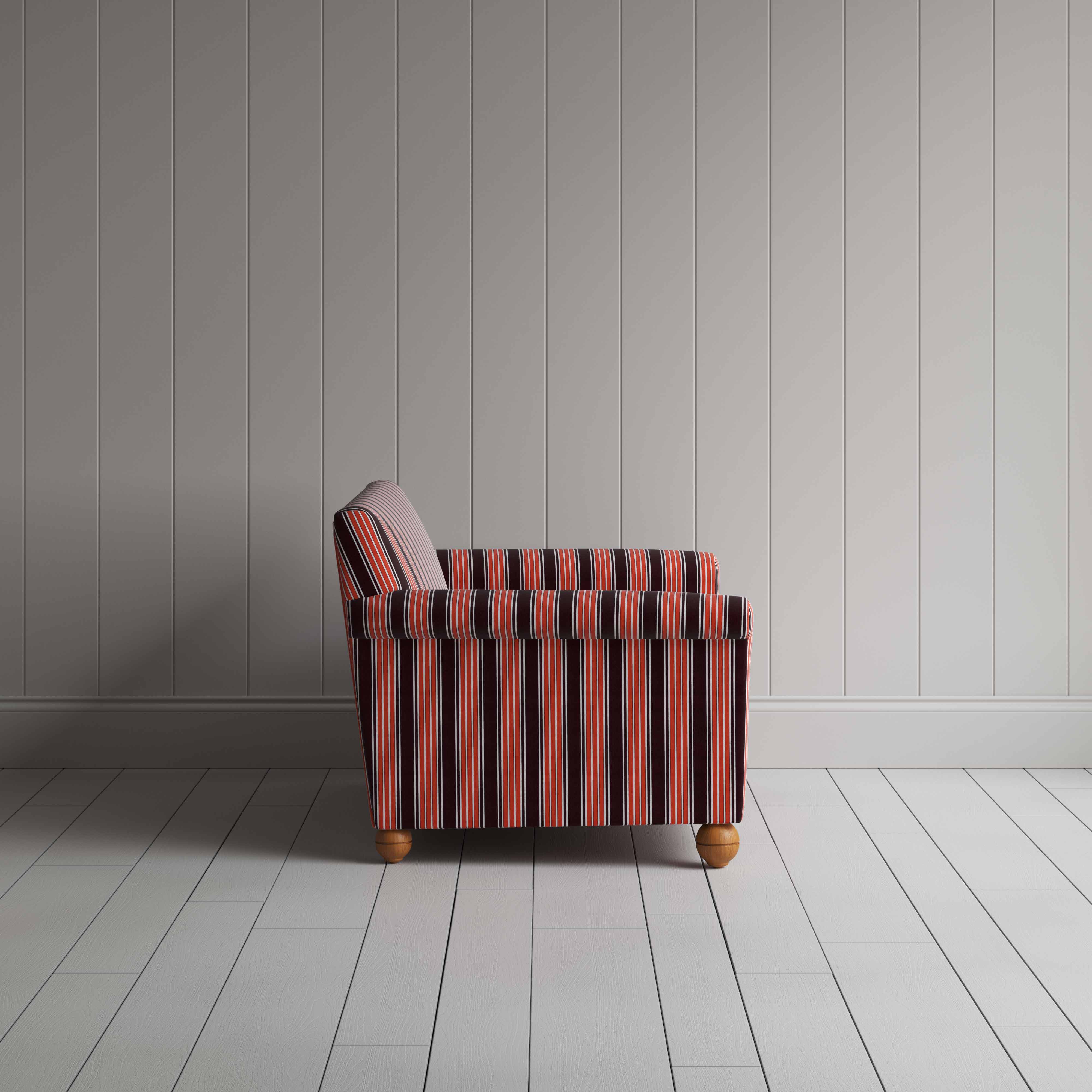 Idler 2 Seater Sofa in Regatta Cotton, Flame - Nicola Harding