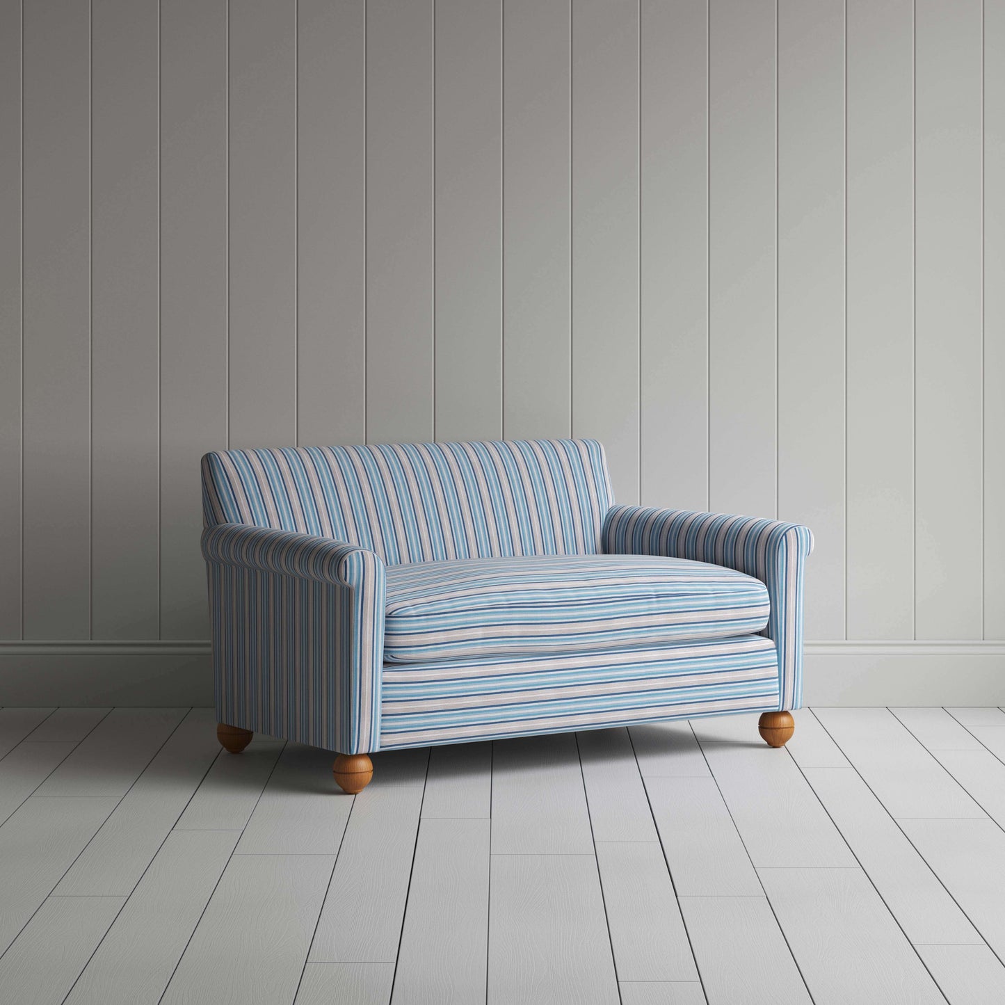 Idler 2 Seater Sofa in Slow Lane Cotton Linen, Blue