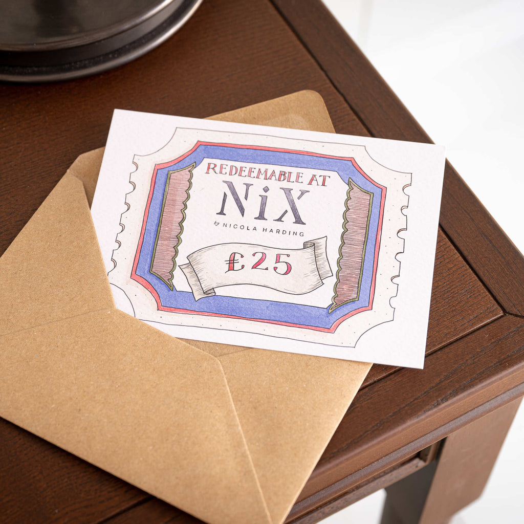 NiX Physical Gift Voucher of £25 with Envelop