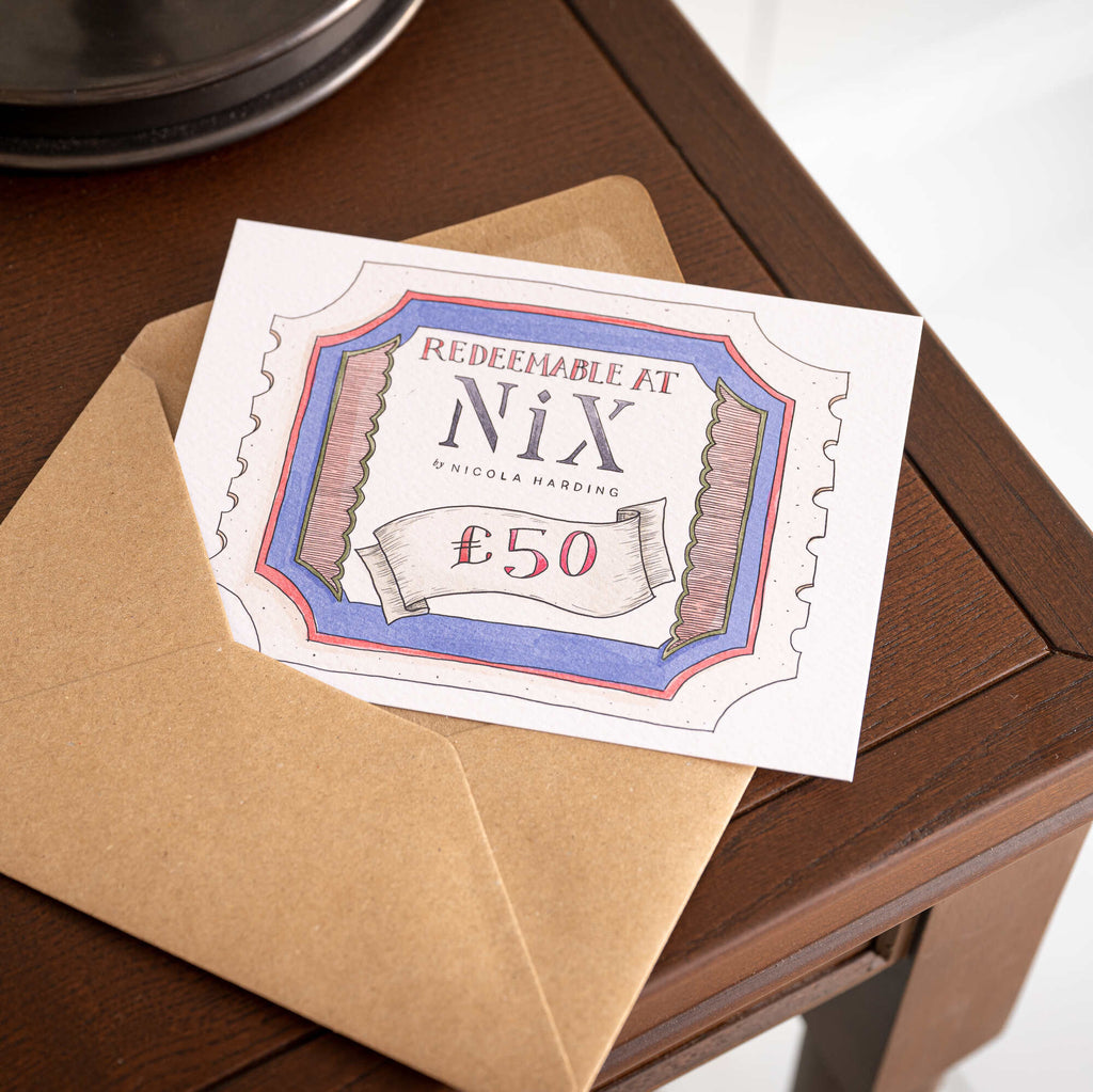 NiX Physical Gift Voucher of £50 with Envelop