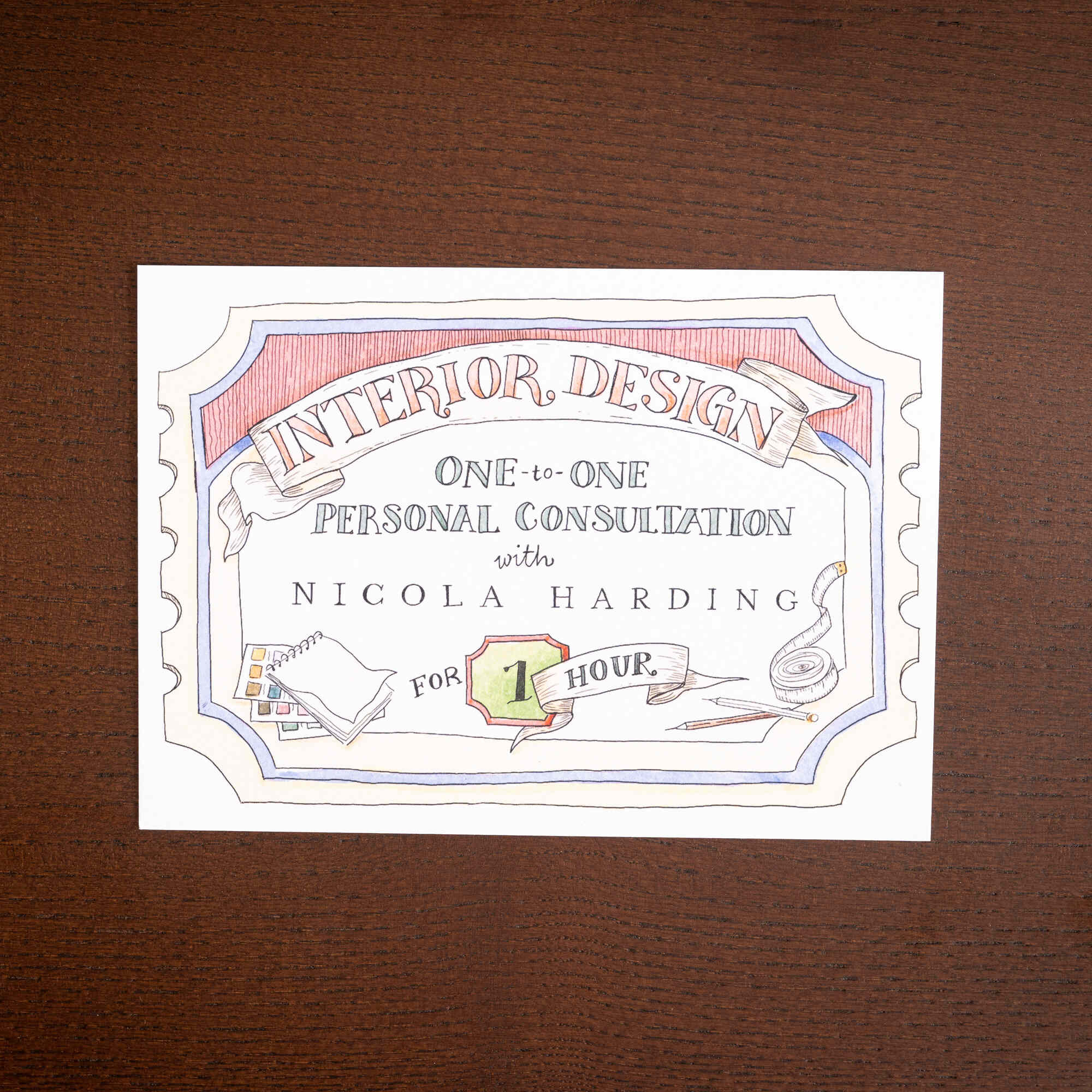 One-to-one Interior Design Consultation with Nicola Harding Gift Voucher of 1 hour.