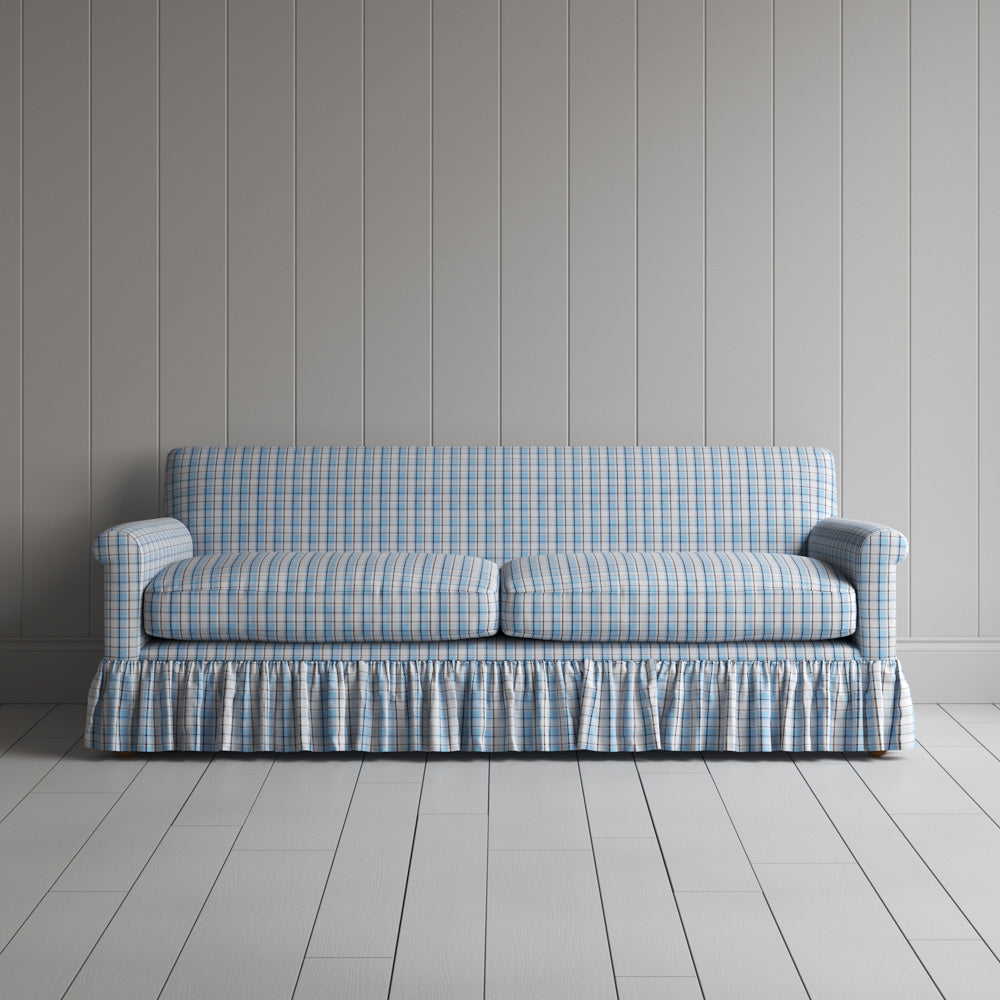 Curtain Call 3 Seater Sofa in Square Deal Cotton, Blue Brown