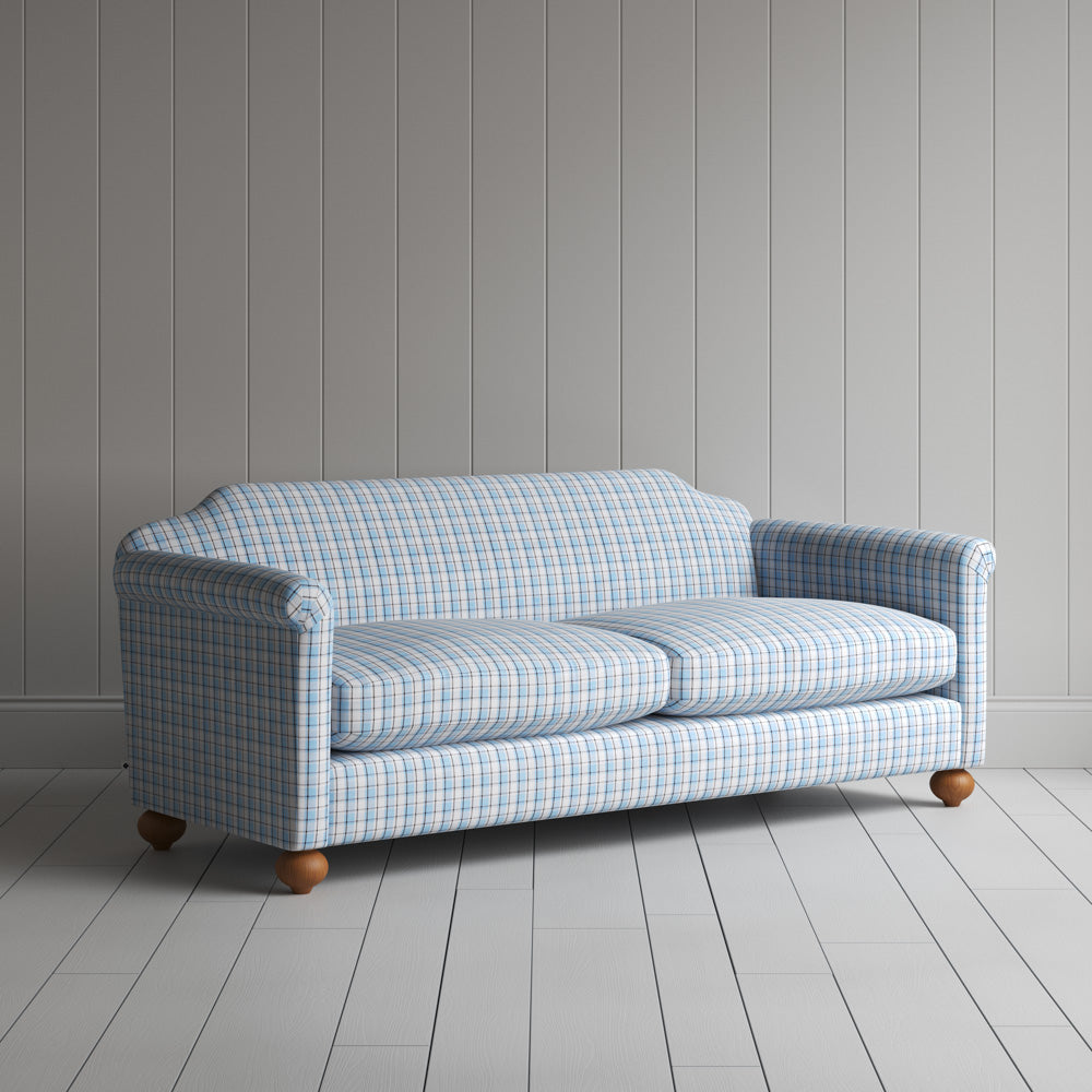 Dolittle 3 Seater Sofa in Square Deal Cotton, Blue Brown