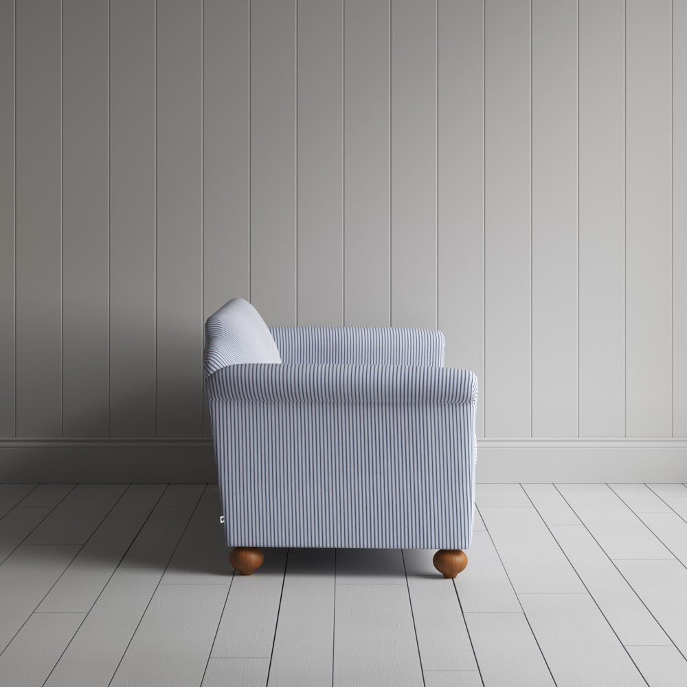 Dolittle 3 Seater Sofa in Ticking Cotton, Aqua Brown