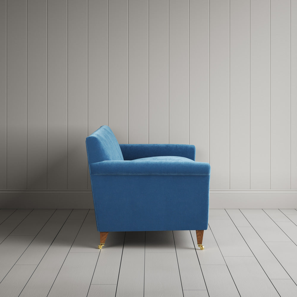 Side profile of Idler 3 seater sofa in Classic Corduroy Harbour Blue
