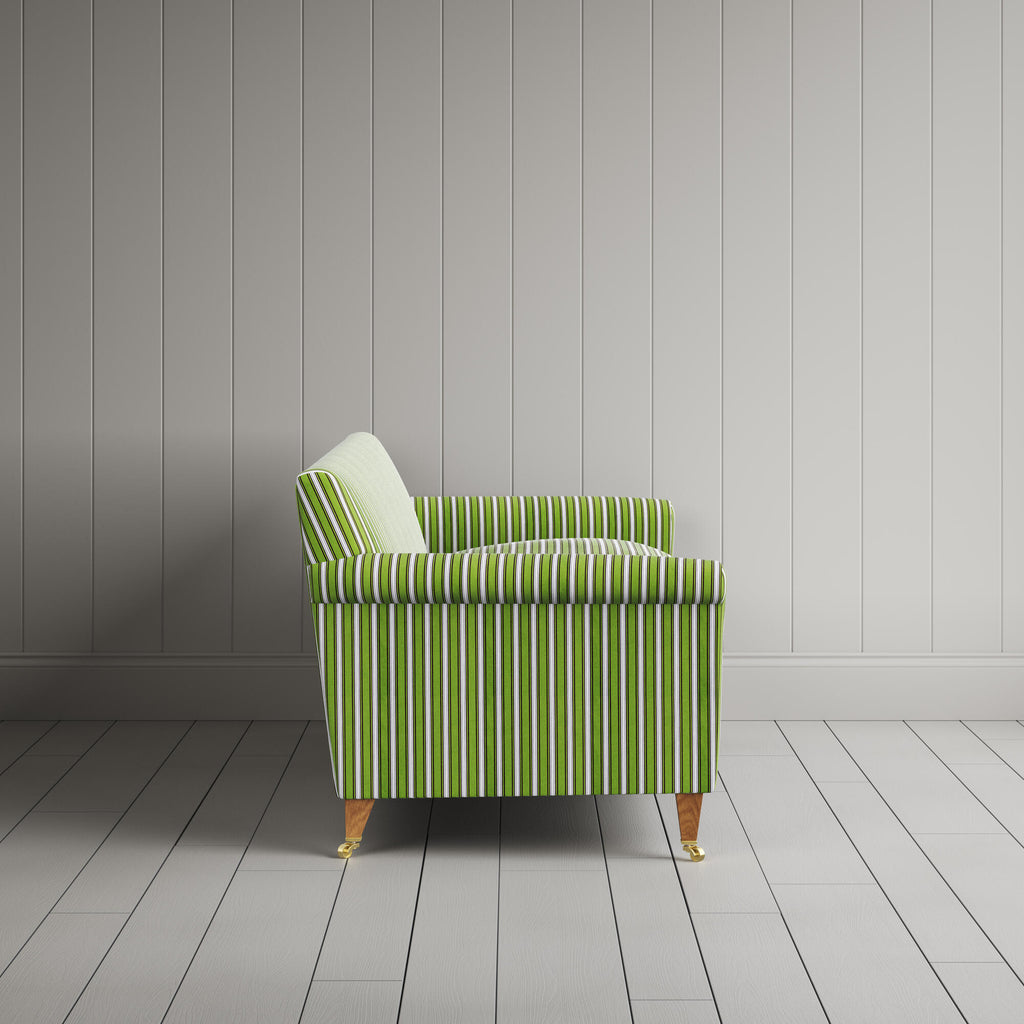 Idler 3 Seater Sofa in Colonnade Cotton, Green and Wine