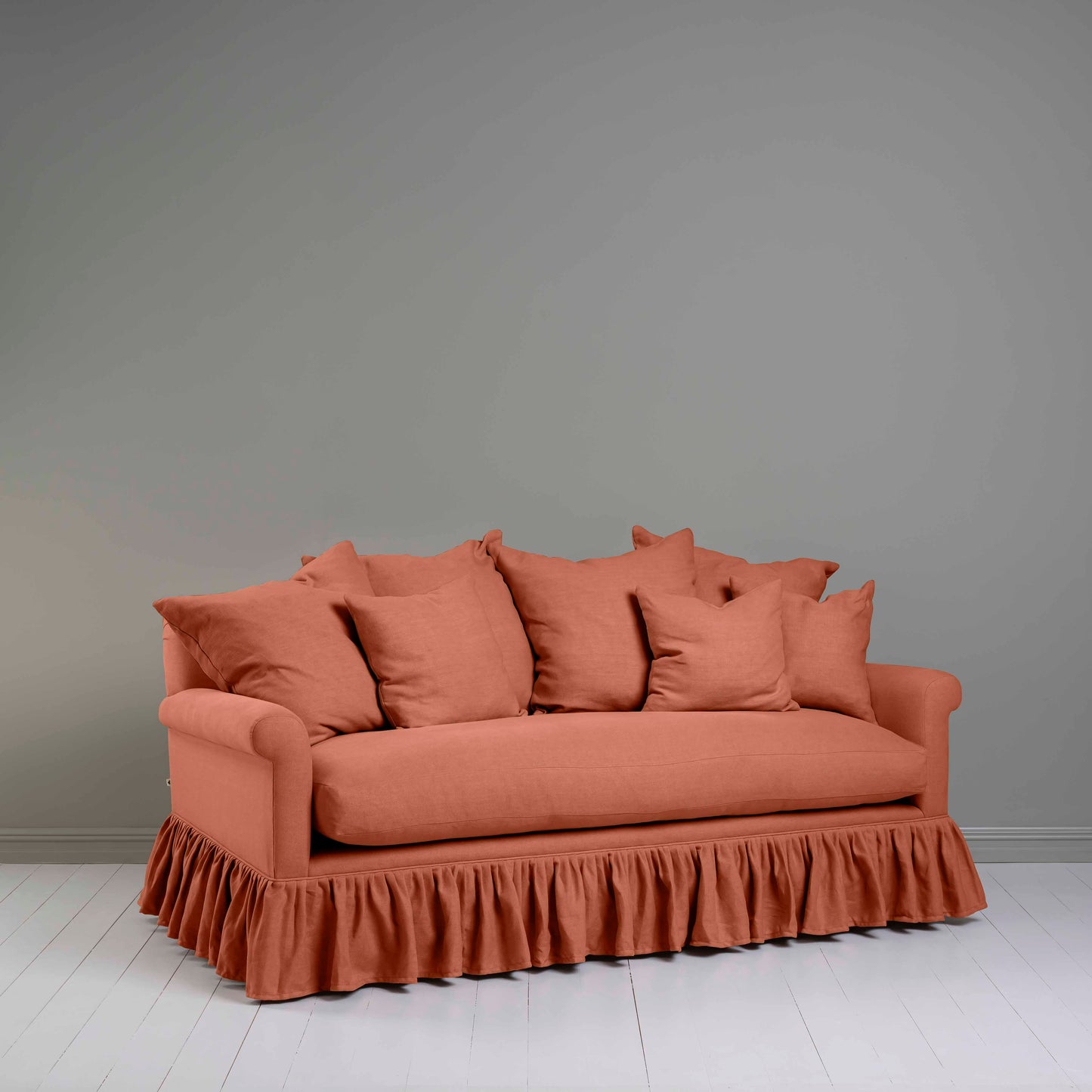Curtain Call 3 Seater Sofa in Laidback Linen Cayenne