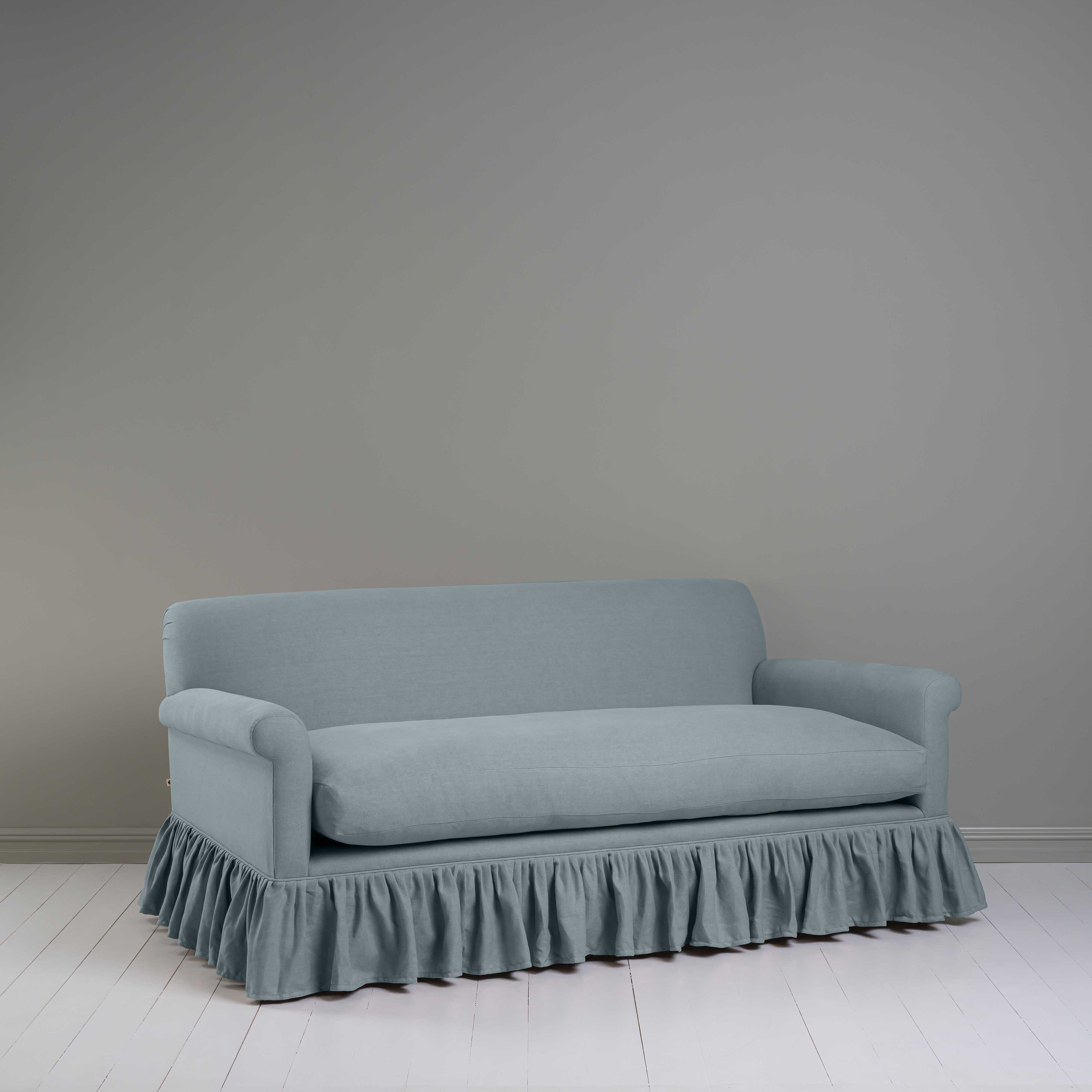 Curtain Call 3 Seater Sofa in Laidback Linen Cerulean - Nicola Harding