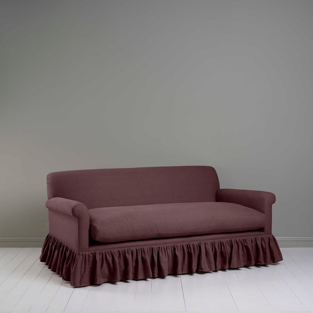 Curtain Call 3 Seater Sofa in Laidback Linen Damson - Nicola Harding