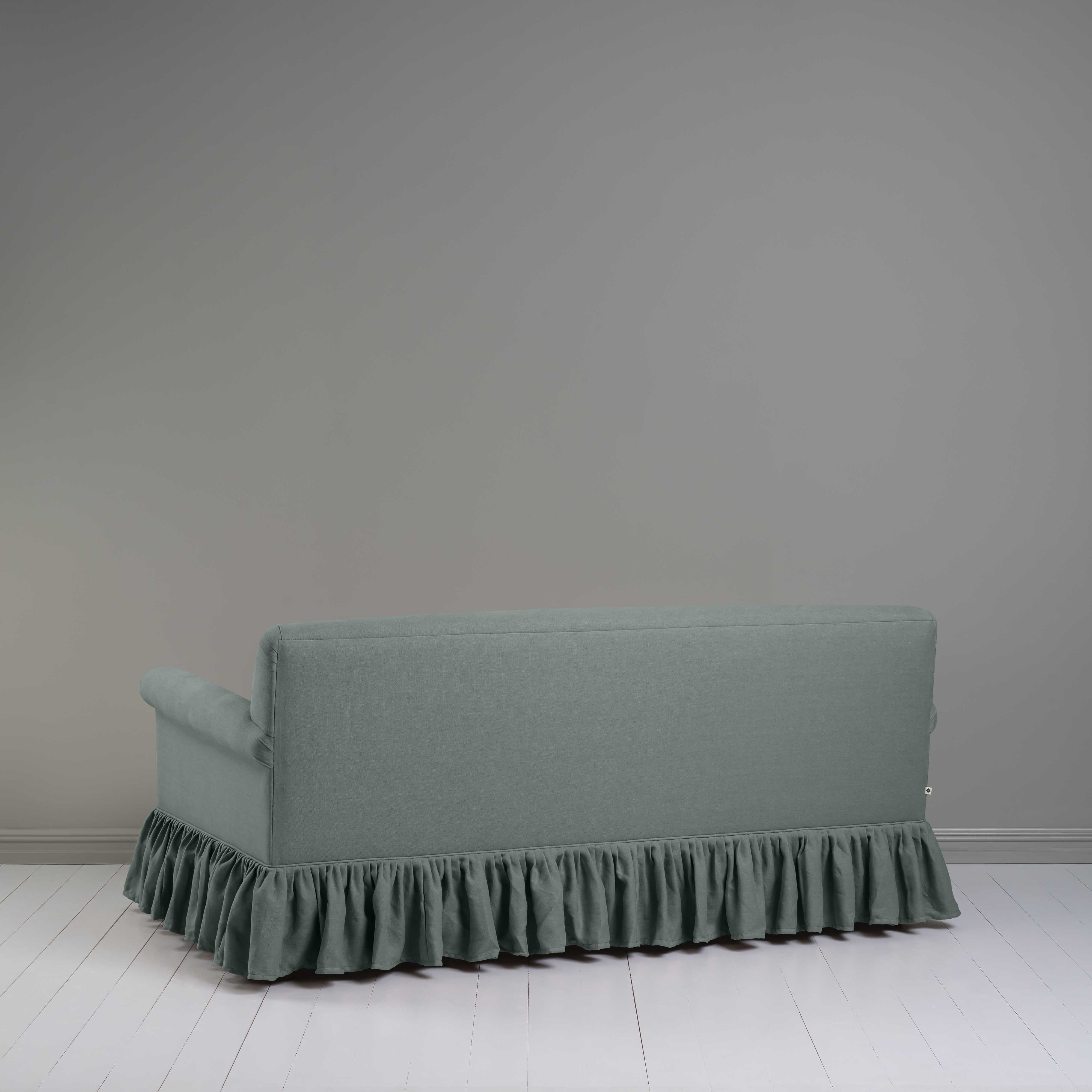 Curtain Call 3 Seater Sofa in Laidback Linen Mineral, Back View - Nicola Harding