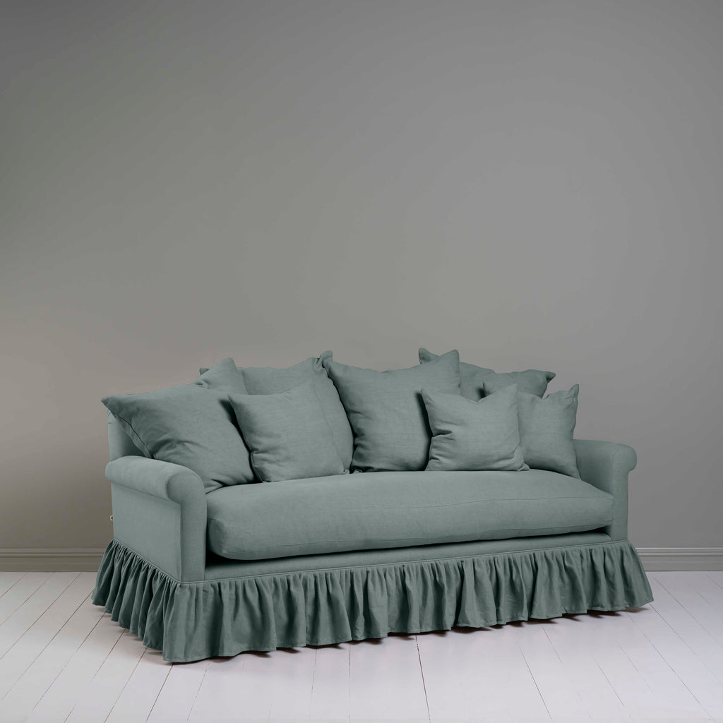 Curtain Call 3 Seater Sofa in Laidback Linen Mineral, With NiX Special Square Cushions - Nicola Harding