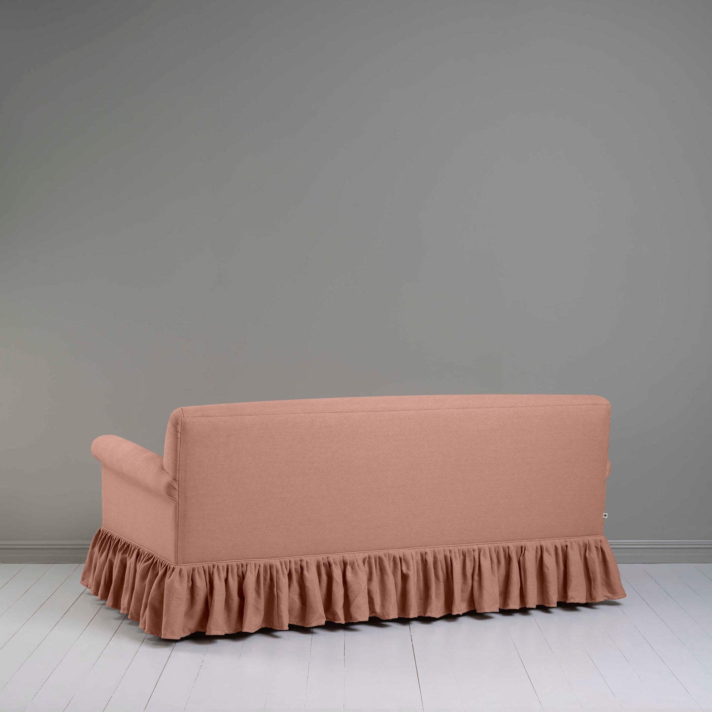 Curtain Call 3 Seater Sofa in Laidback Linen Roseberry, Back View - Nicola Harding
