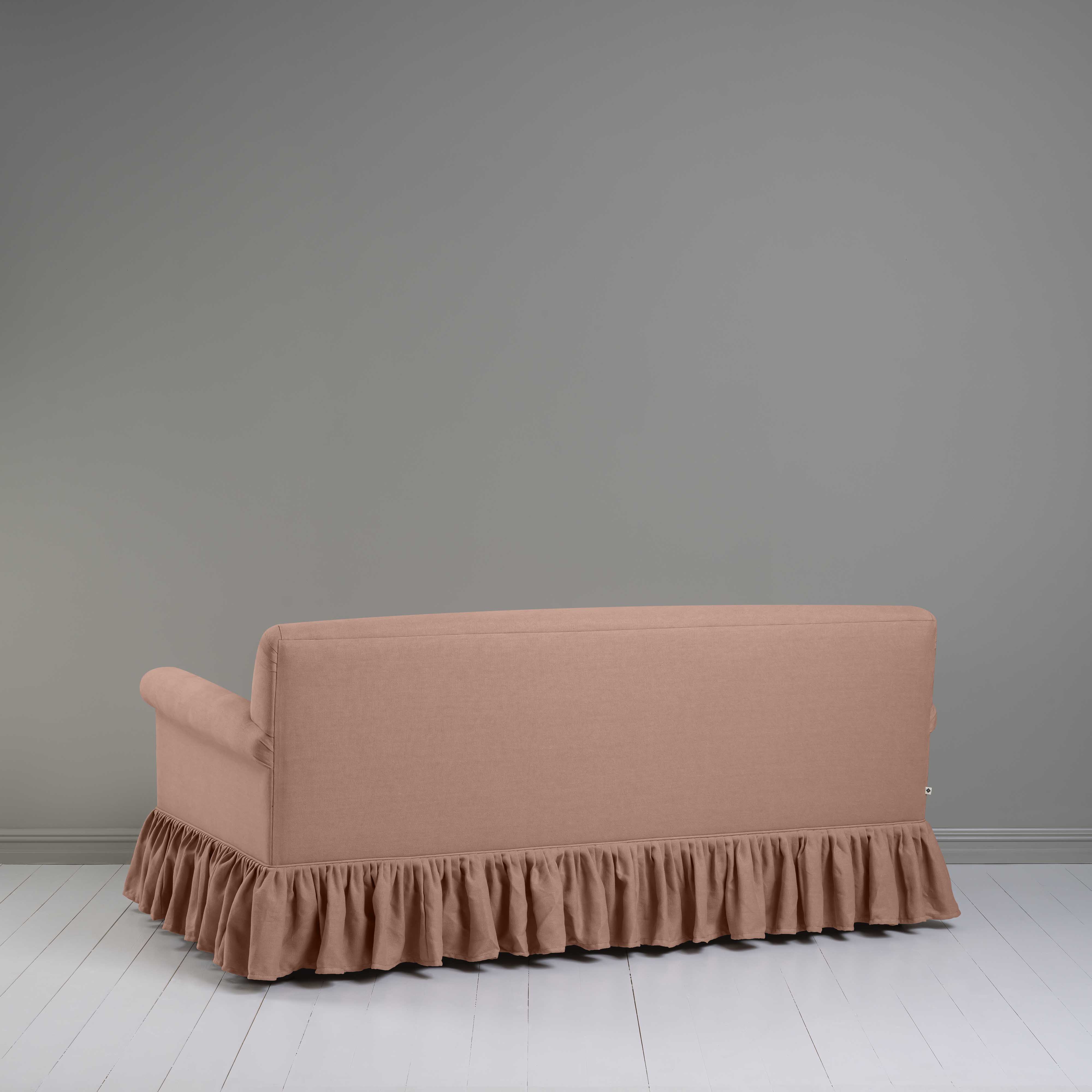 Curtain Call 3 Seater Sofa in Laidback Linen Roseberry, Back View - Nicola Harding
