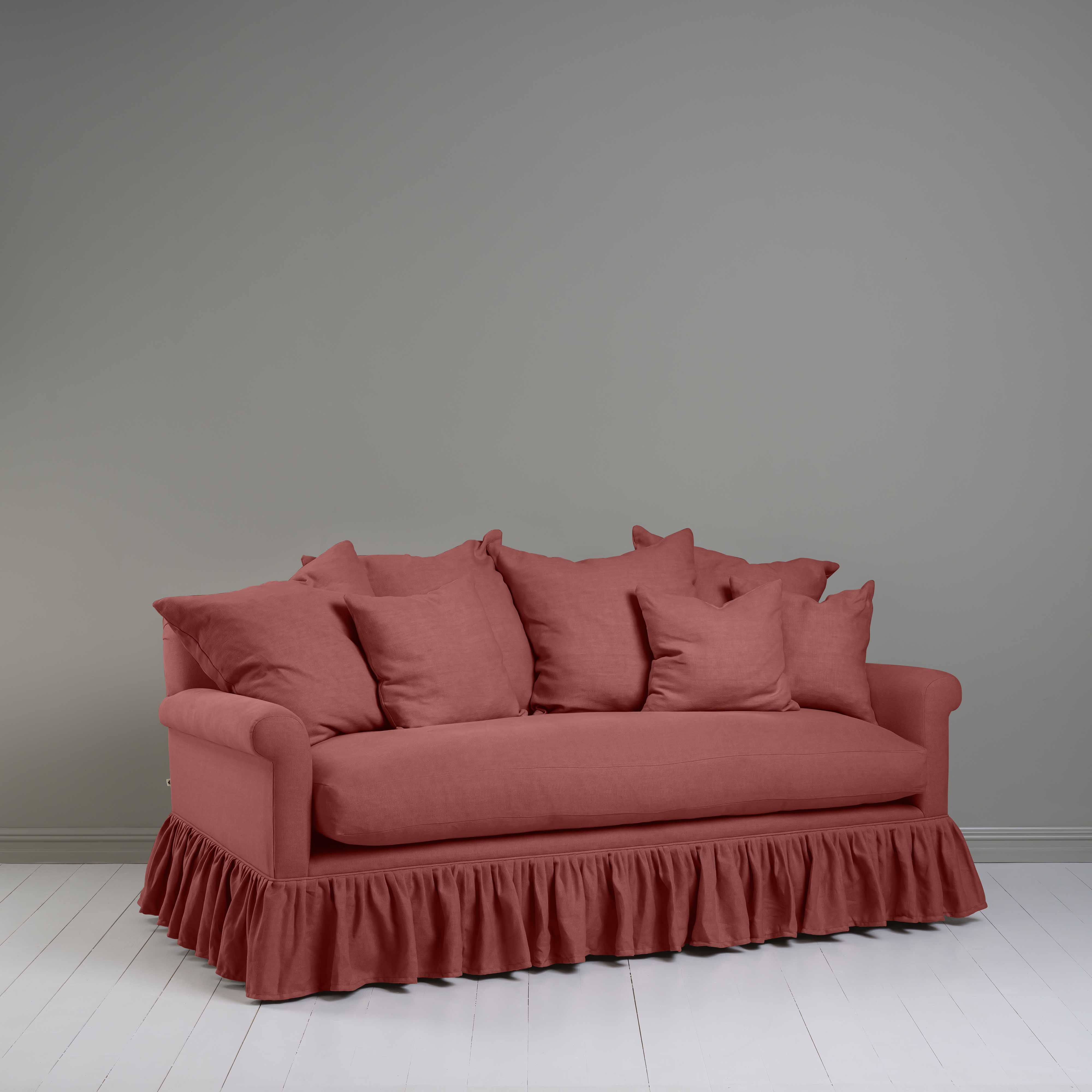  Curtain Call 3 Seater Sofa in Laidback Linen Rouge 