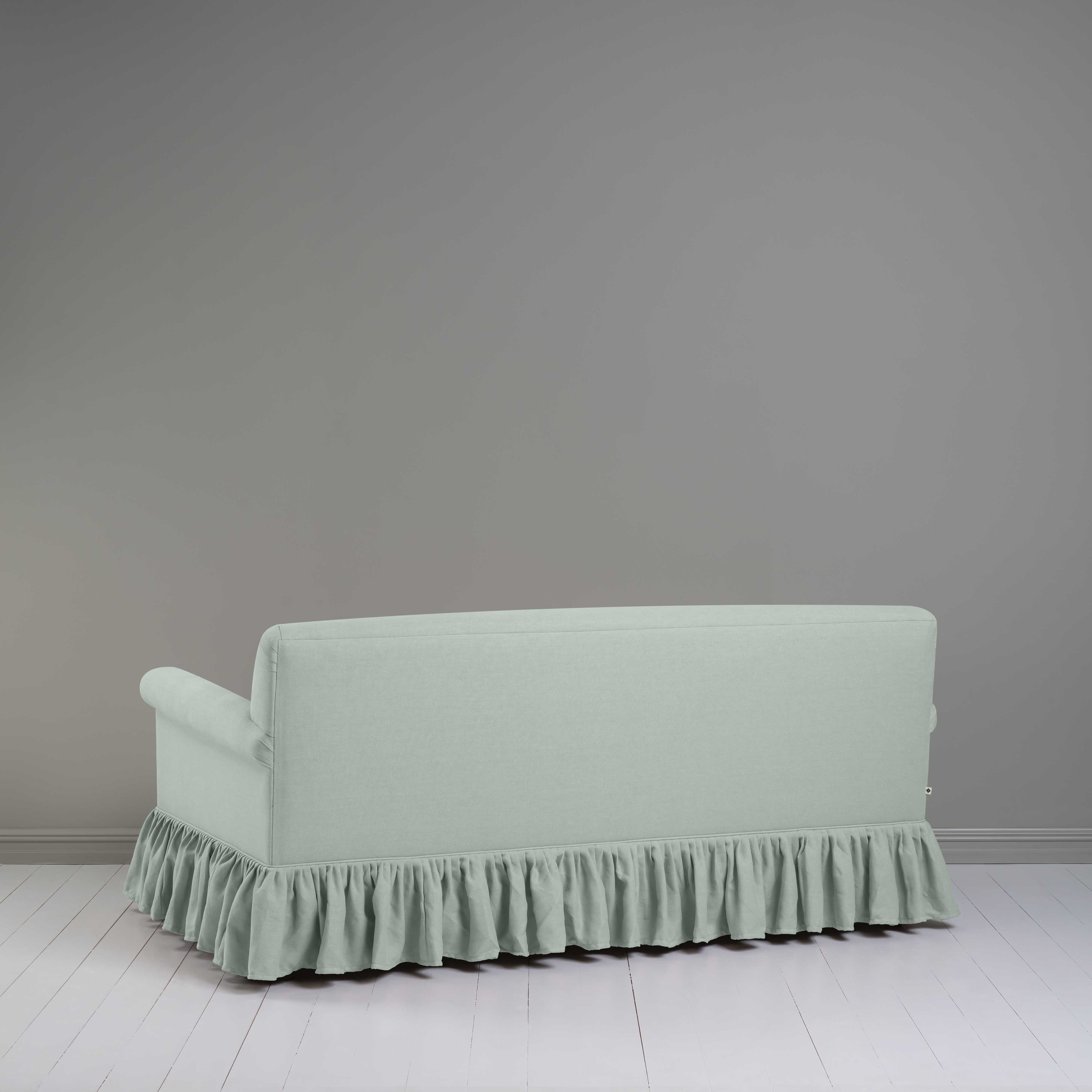 Curtain Call 3 Seater Sofa in Laidback Linen Sky, Back View - Nicola Harding
