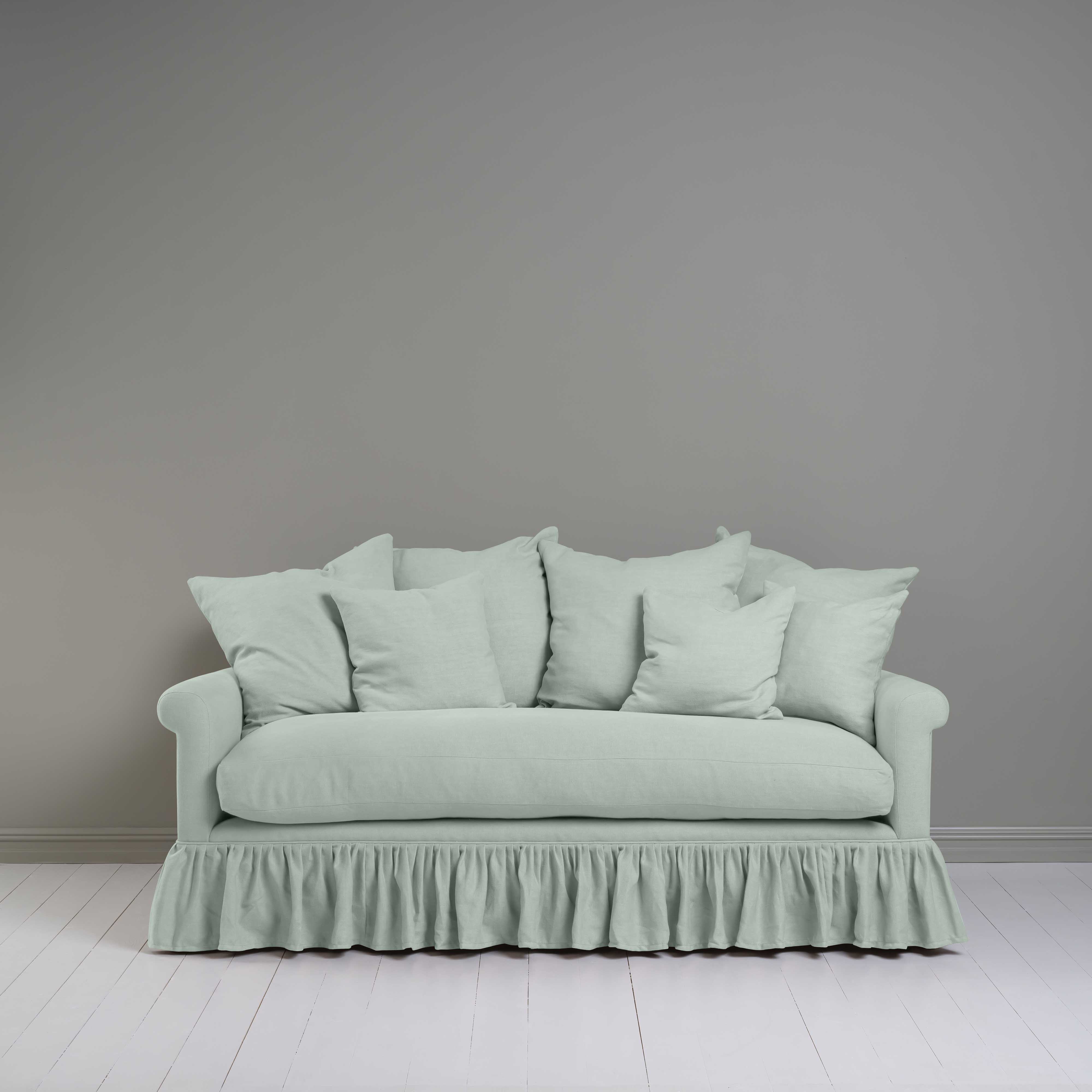 Curtain Call 3 Seater Sofa in Laidback Linen Sky, With NiX Special Matching Cushions - Nicola Harding