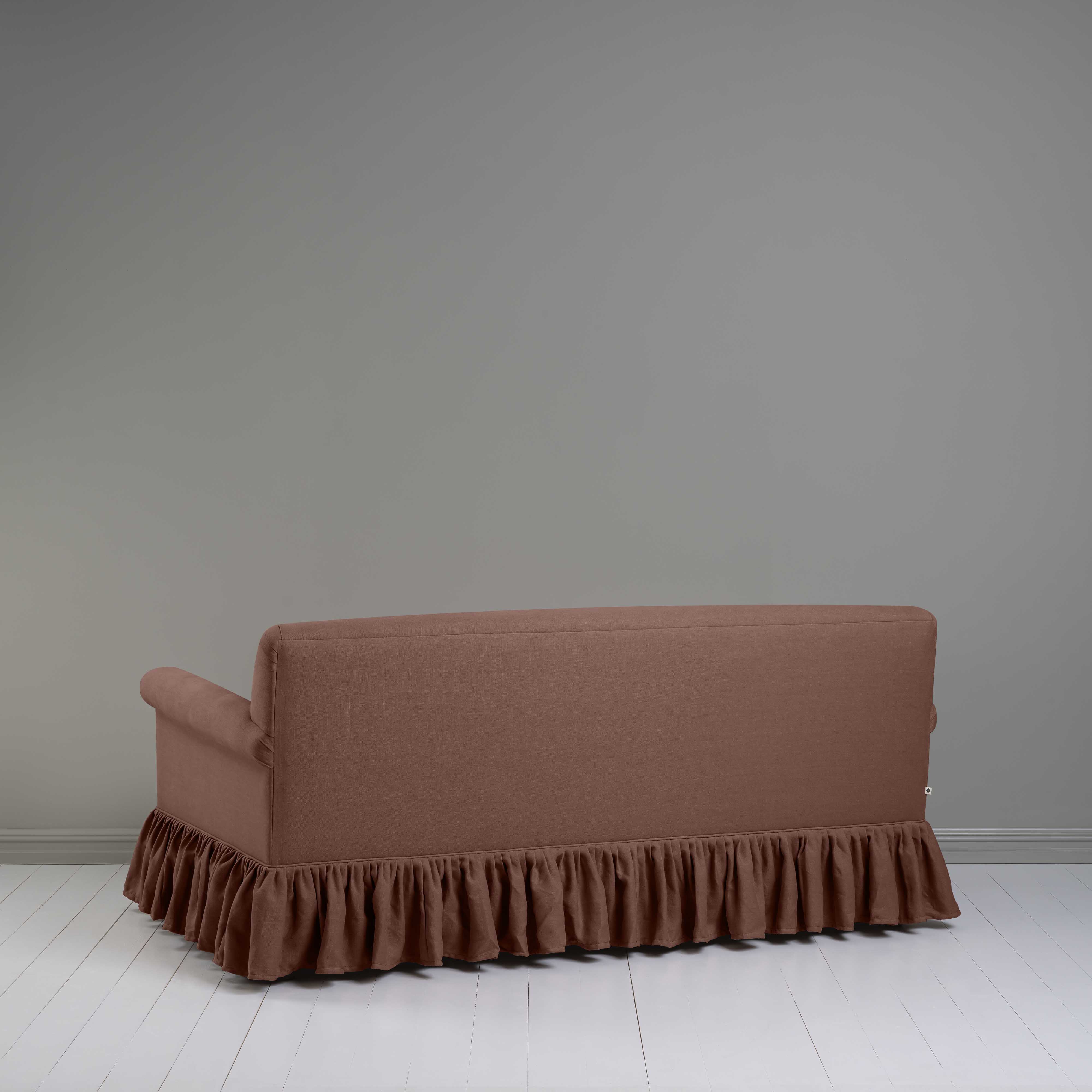 Curtain Call 3 Seater Sofa in Laidback Linen Sweet Briar, Back View - Nicola Harding