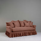 Curtain Call 3 Seater Sofa in Laidback Linen Sweet Briar, With NiX Square Cushions - Nicola Harding