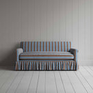 Curtain Call 3 Seater Sofa in Regatta Cotton, Blue, Front View - Nicola Harding