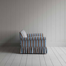 Curtain Call 3 Seater Sofa in Regatta Cotton, Blue, Side View - Nicola Harding
