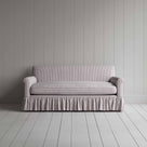Curtain Call 3 Seater Sofa in Ticking Cotton, Berry, Front View - Nicola Harding