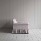 Curtain Call 3 Seater Sofa in Ticking Cotton, Berry, Side View - Nicola Harding
