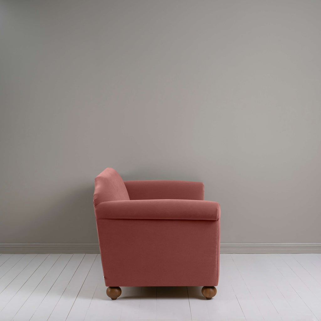 Dolittle 3 Seater Sofa in Intelligent Velvet Damson, Side View - Nicola Harding