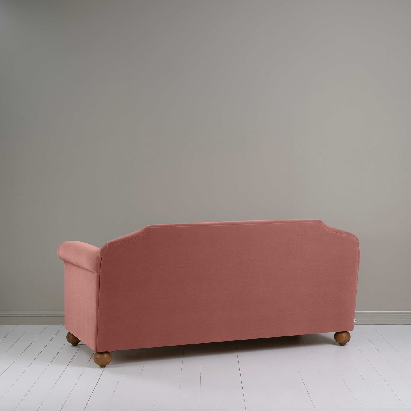 Dolittle 3 Seater Sofa in Intelligent Velvet Damson, Back View - Nicola Harding