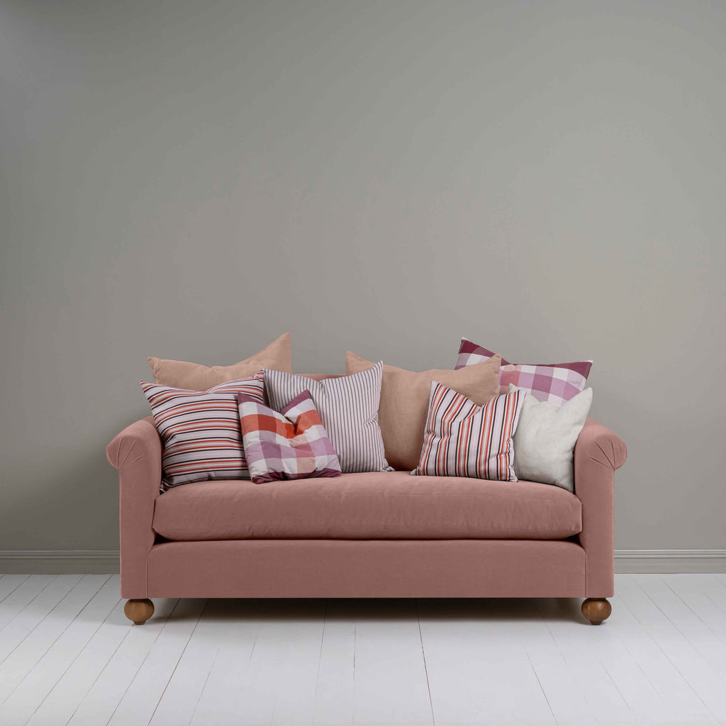 Dolittle 3 Seater Sofa in Intelligent Velvet Dusky Pink, With 8 NiX Cushions - Nicola Harding