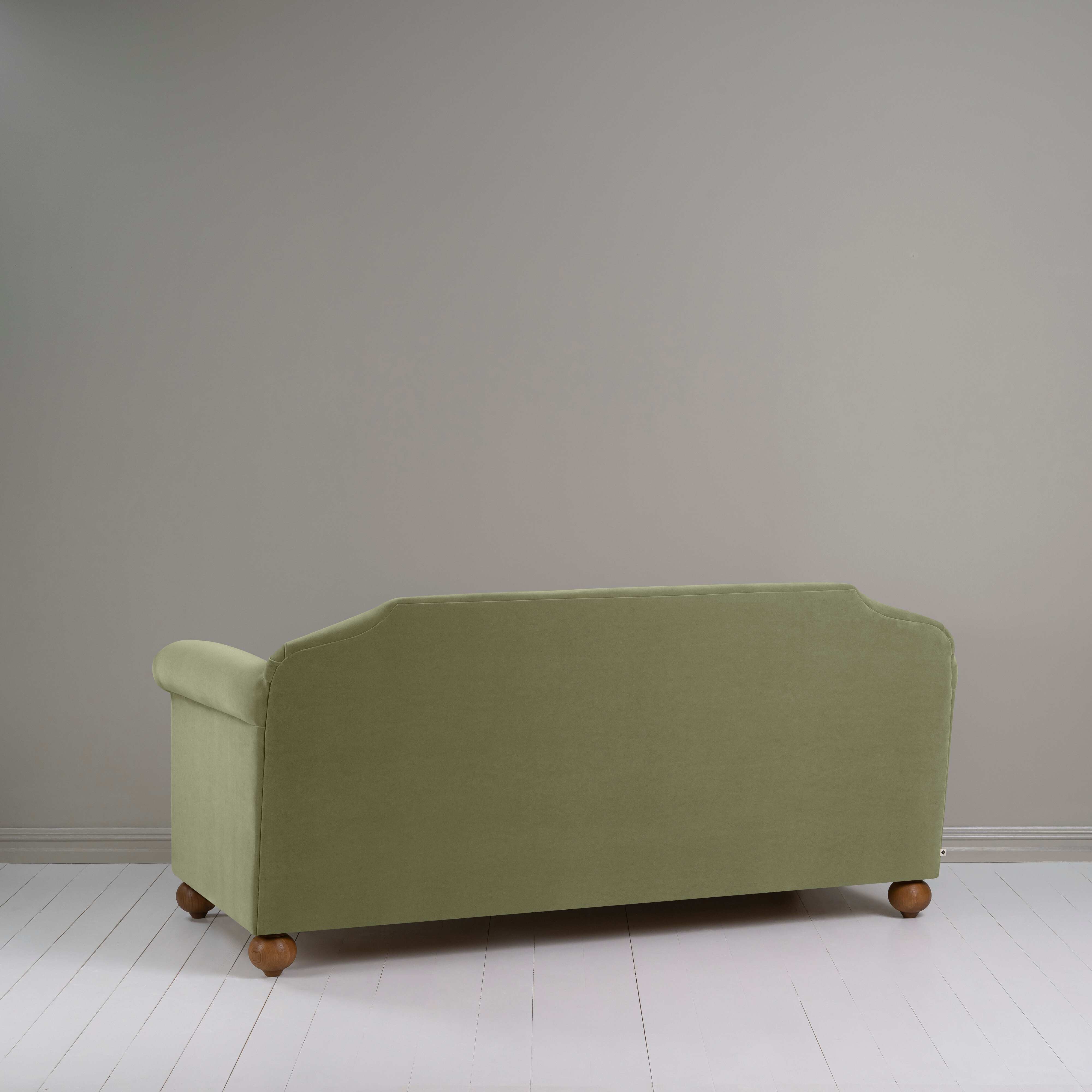 Dolittle 3 Seater Sofa in Intelligent Velvet Green Tea, Back View - Nicola Harding