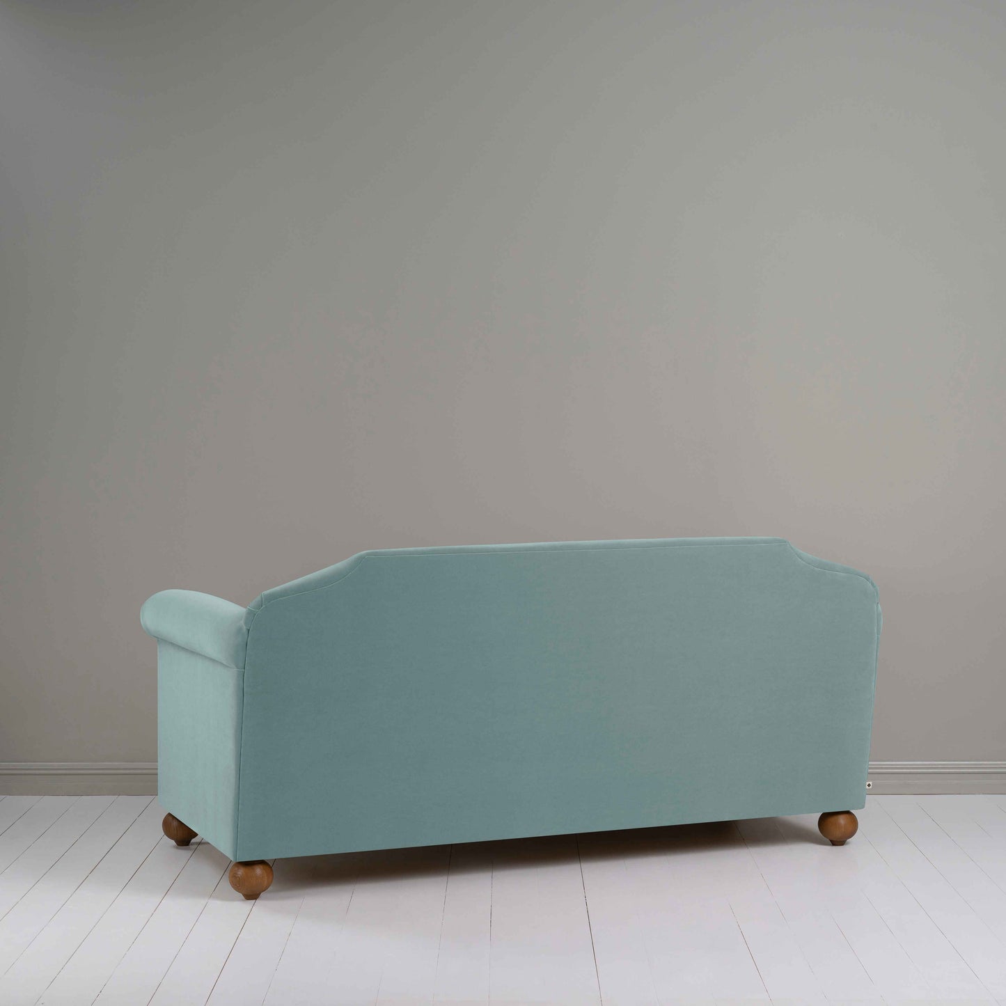 Dolittle 3 Seater Sofa in Intelligent Velvet Mineral, Back View - Nicola Harding