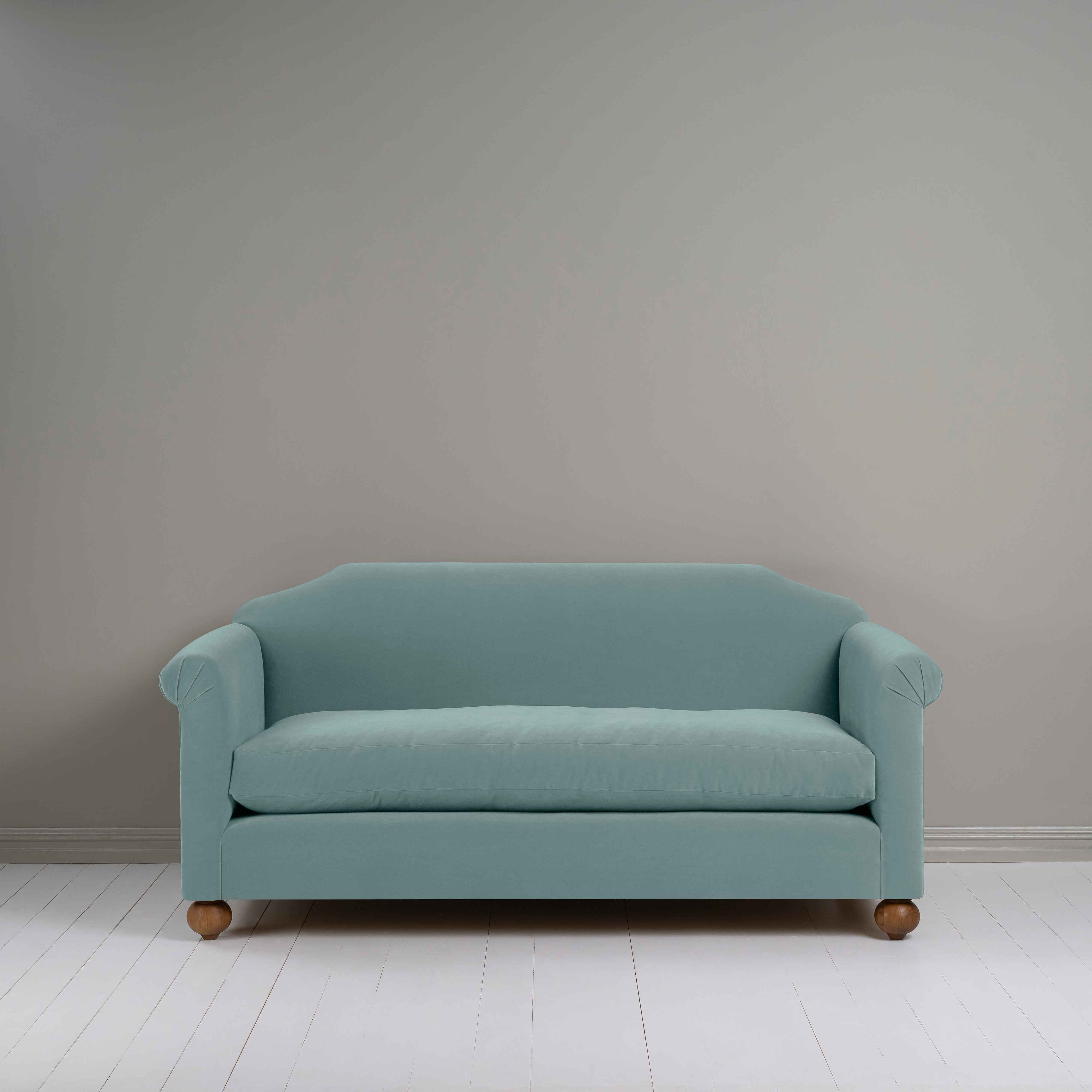 Dolittle 3 Seater Sofa in Intelligent Velvet Mineral, Front View - Nicola Harding